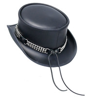 Leather Tophat with Curb Chain Hatband #H56506VCK