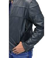 Unik Vented Leather Jacket - Reflectors & Concealment #M0316GRVZK