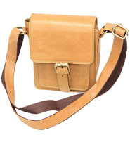 Tan Leather Cross Body Utility Bag #P51TAN