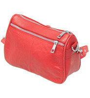 Red Leather Cross Body Zipper Purse #P92RED