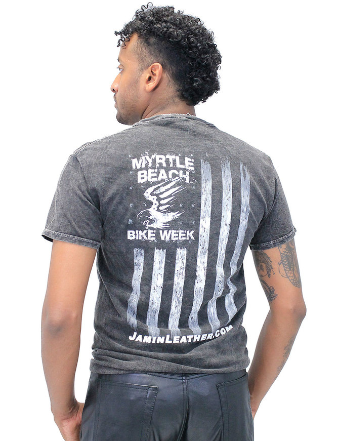 Gray Myrtle Beach Bike Week T-Shirt #T2019FLAG