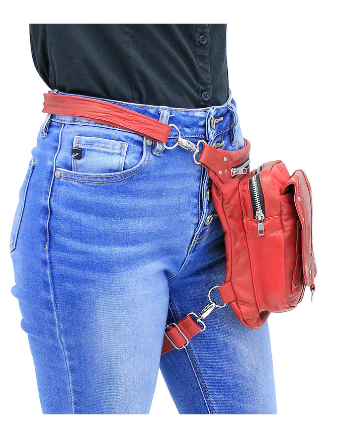 Leg fanny top pack red