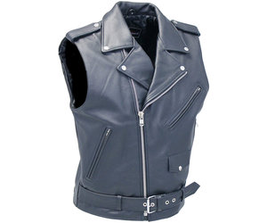Jamin Leather® Women's Black Leather Sleeveless Motorcycle Jacket / Vest  #LS13090K