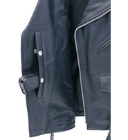 Classic Black Leather Motorcycle Vest w/Concealed #VM926GK