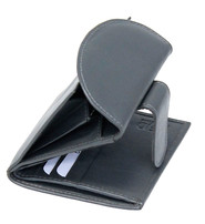 Super Thin Gray Leather RFID Wallet #WL10RFIDGY
