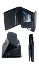 Super Thin Black Leather RFID Wallet #WL100RFIDK