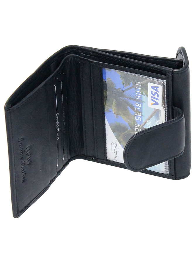Super Thin Black Leather RFID Wallet #WL100RFIDK