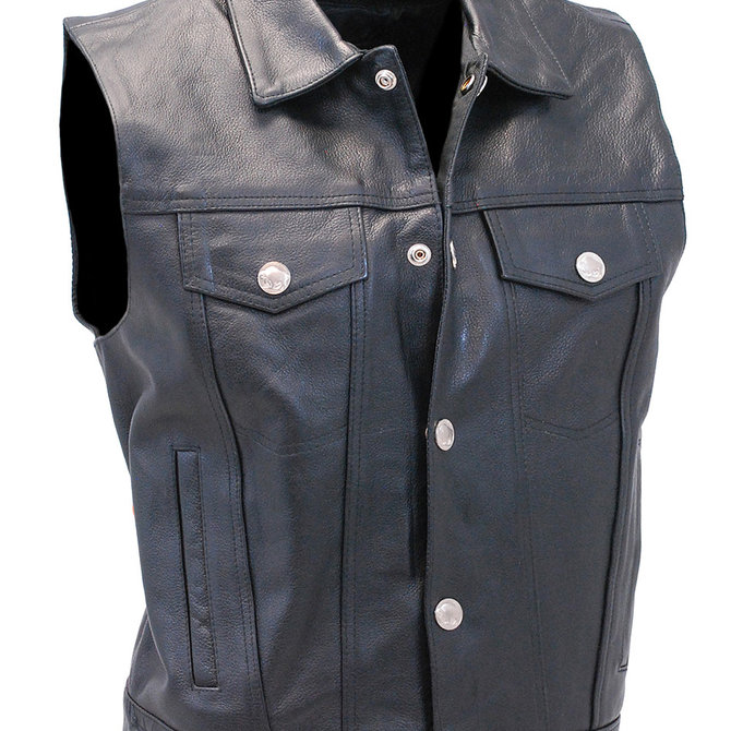 Big & Tall Leather Vest w/Side Lacing #VM605LT