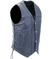 Milwaukee Premium Buffalo Nickel Snap Leather Vest w/Concealed Pockets #VM3701NGLK