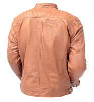 Men's Cognac Lambskin Leather Jacket with Quilting #MA5502QT