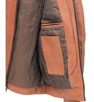 Men's Cognac Lambskin Leather Jacket with Quilting #MA5502QT