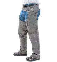 Jamin Leather® Cobblestone Gray Leather Motorcycle Chaps w/Pockets #C706GY