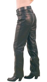 First MFG Women's Mid-Rise Premium Cowhide Leather Pants #LP711K