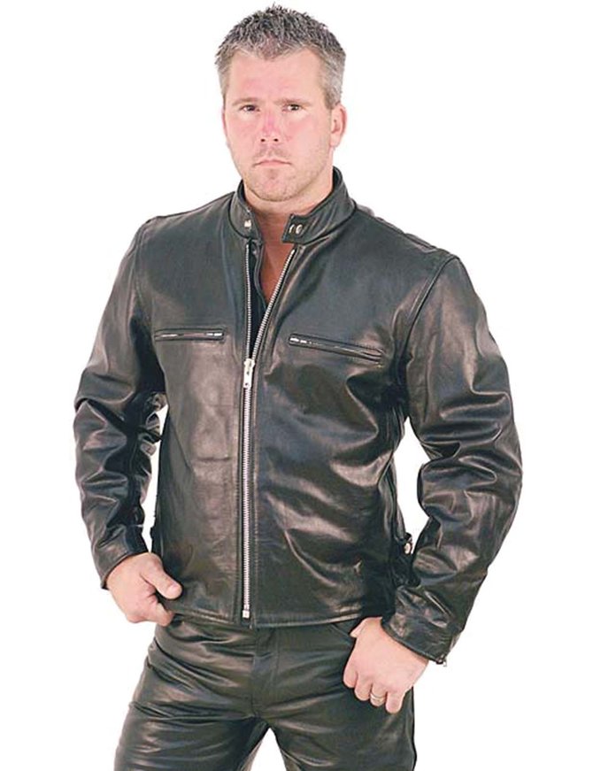 Jamin Leather Rebel Rider Cafe Racer Leather Motorcycle Jacket #M11025