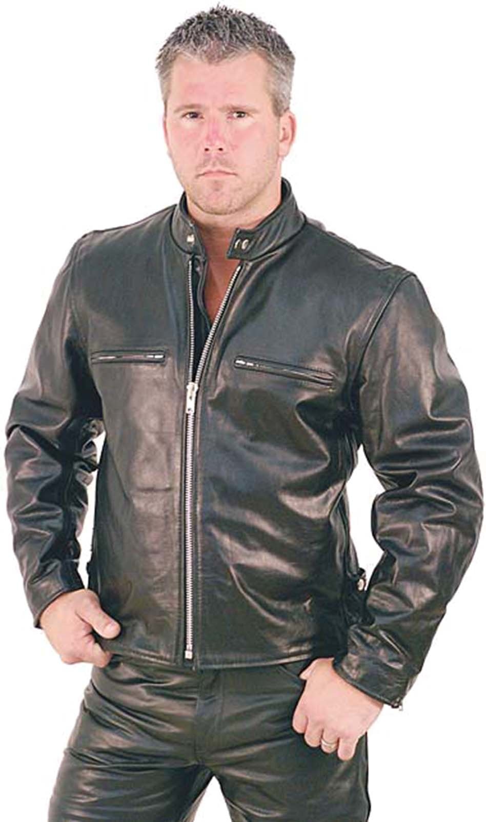 Rebel Rider Cafe Racer Leather Motorcycle Jacket #M11025 - Jamin Leather®