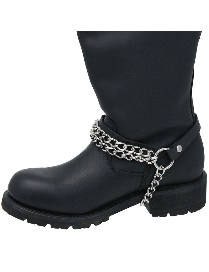 Jamin Leather® Double Heavy Chain Leather Boot Straps #BS21XK