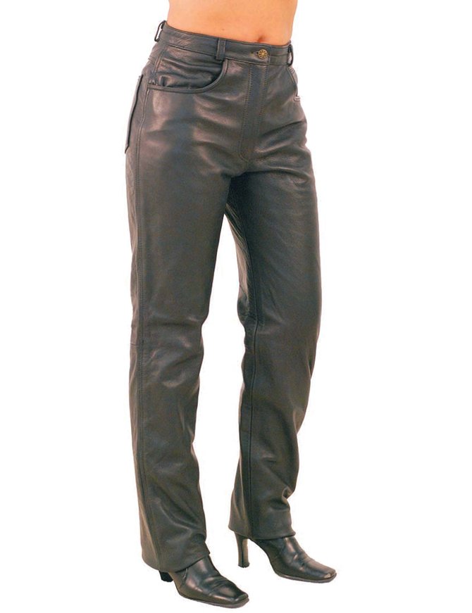 Women's High-Waisted Premium Cowhide Leather Pants #LP756K - Jamin Leather®