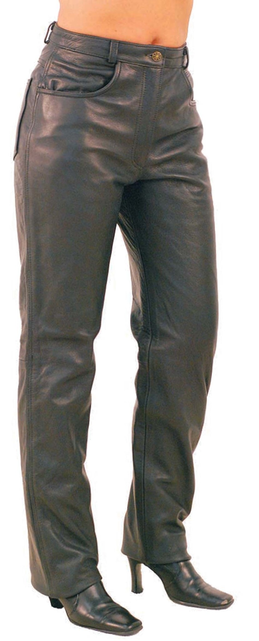 Women's High-Waisted Premium Cowhide Leather Pants #LP756K - Jamin Leather®