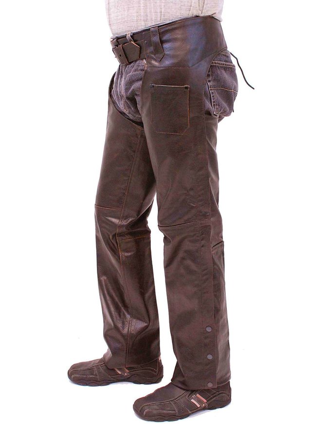 Jamin Leather® Dark Brown Leather Chaps #C957RN