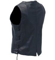 Jamin Leather® Women's Long Side Lace Lambskin Leather Vest #VL556NLK