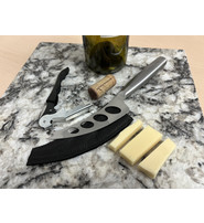 Jamin Leather® Genuine Stone Charcuterie Board w/knife, opener, sheath  #A202301