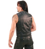 Buffalo Leather Motorcycle Biker Vest #VM802K