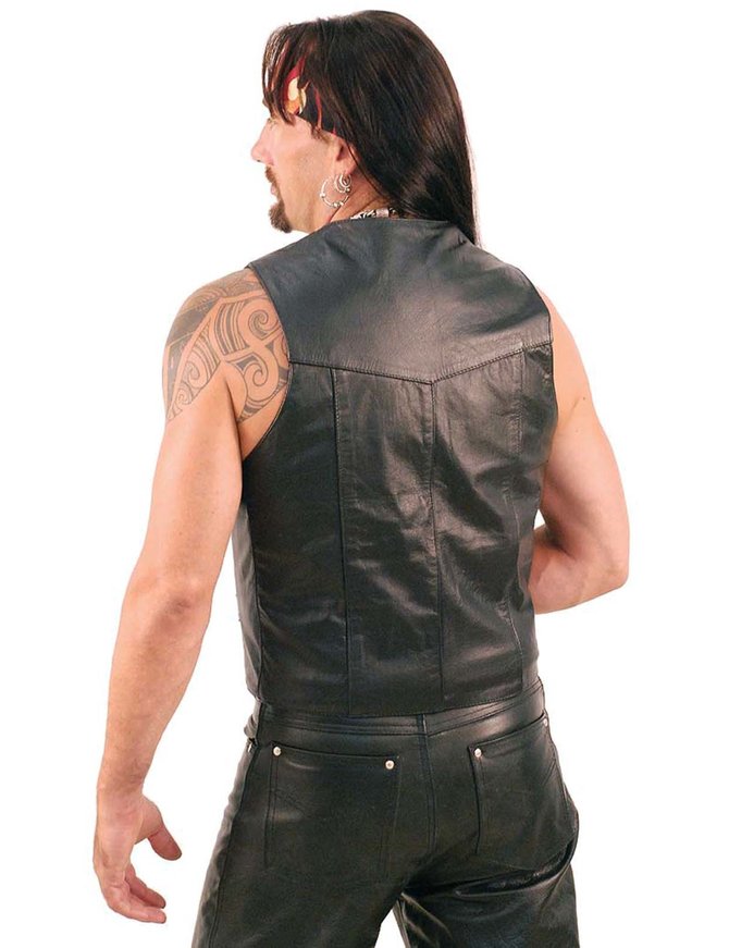 Buffalo Leather Motorcycle Biker Vest #VM802K