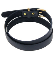 Black Narrow 1" Wide Leather Belt in Premium Soft Cowhide #BT15000K