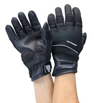 Mesh Motorcycle Gloves with Leather Palm & Reflectors #GC4340VRK