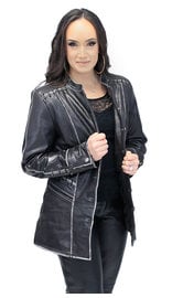 Jamin Leather® Vintage Laced Women's Long Coat #LA221222LK