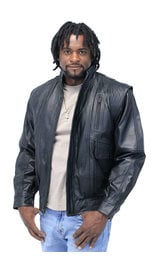 Jamin Leather® Women's Lightweight Soft Lambskin Leather Jean Jacket w/Zip  Out #L71BTZK