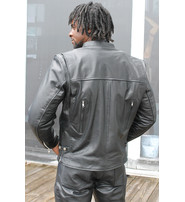 Unik Vented Cafe' Racer Concealed Pocket Leather Jacket #M5020VZK