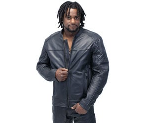 Unik Men's Vented Concealed Pocket Ultra Premium Leather Jacket w/Quilt  #M6922VZNK