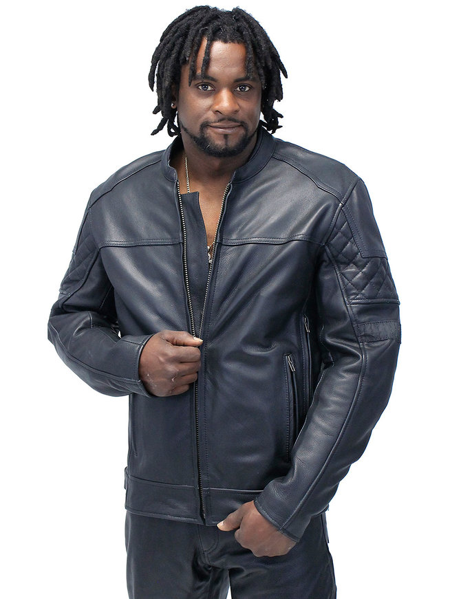 Unik Men's Vented Concealed Pocket Ultra Premium Leather Jacket w/Quilt #M6922VZNK