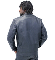 Unik Men's Black Lightweight Leather Motorcycle Jacket #M69240K