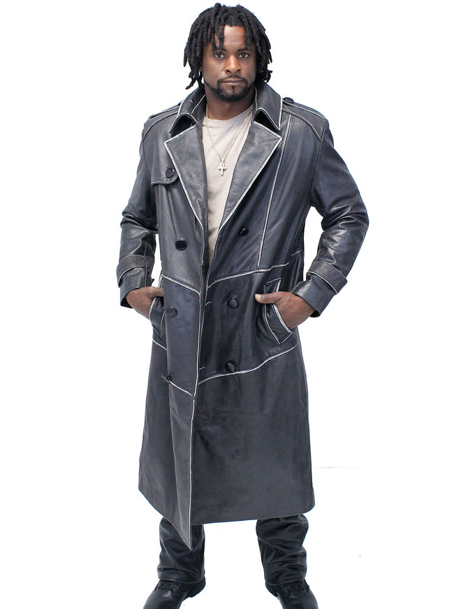 Extra Long Lambskin Leather Trench Coat for Women #L14020LL - Jamin Leather®