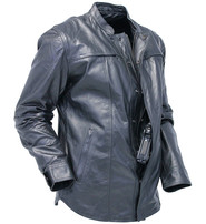 Jamin Leather® Men's Vented Black Leather Shirt w/Easy Access Pocket #MS22070VGK