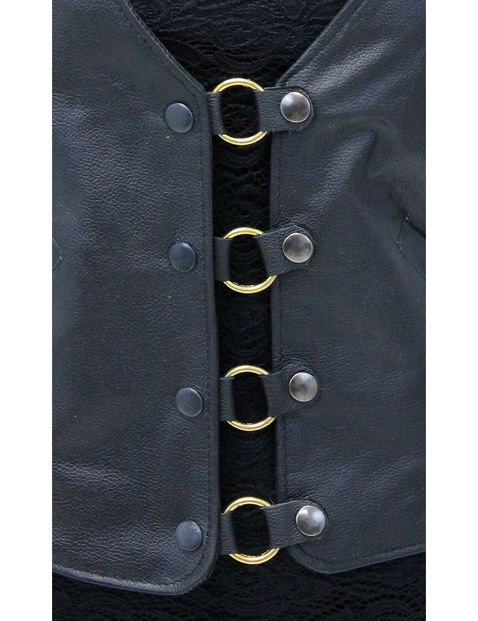 Black Snap Chrome OR Brass Ring Vest Extender #VC2204RK