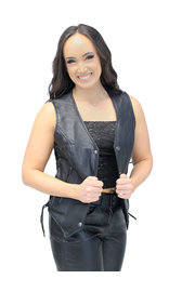 Unik Ultimate Ultra Premium Leather Side Lace Concealed Pocket Vest #VL68970LGK