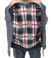 Unik Red Plaid Lined Concealed Pocket Club Vest w/Easy Access #VM6664GR