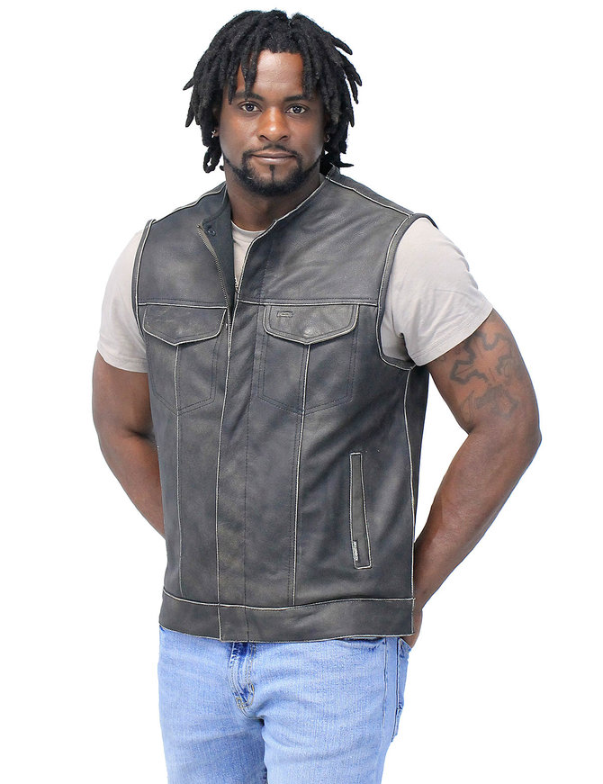 Collarless Vintage Club Vest w/Concealed Pockets #VMA74101GN - Jamin ...