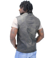 Jamin Leather® Collarless Vintage Club Vest w/Concealed Pockets #VMA74101GN