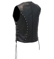 Jamin Leather® Rivet Stud Trim Side Lace Women's Leather Vest #VL2666SLK