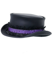 Purple Ostrich Leather and Lace Hatband #HB-LACEPU