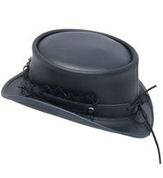 Black Leather and Lace Hatband #HB-LACEK