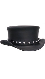 Rivet Trim Studs on Black Leather Hatband #HB-RIVET