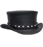 Rivet Trim Studs on Black Leather Hatband #HB-RIVET