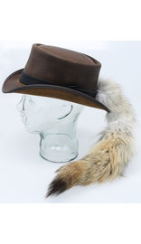 Genuine Fox Tail with Black Leather Hatband #HB-FOXTAIL