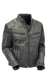 Jamin Leather® Men's Ultimate Vintage Gray Vented Racer Jacket w/Concealed  Pockets #MA6633VZGY (S-5X)