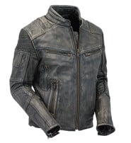 Men's Ultimate Vintage Gray Vented Racer Jacket #MA6633VZGY - Jamin ...